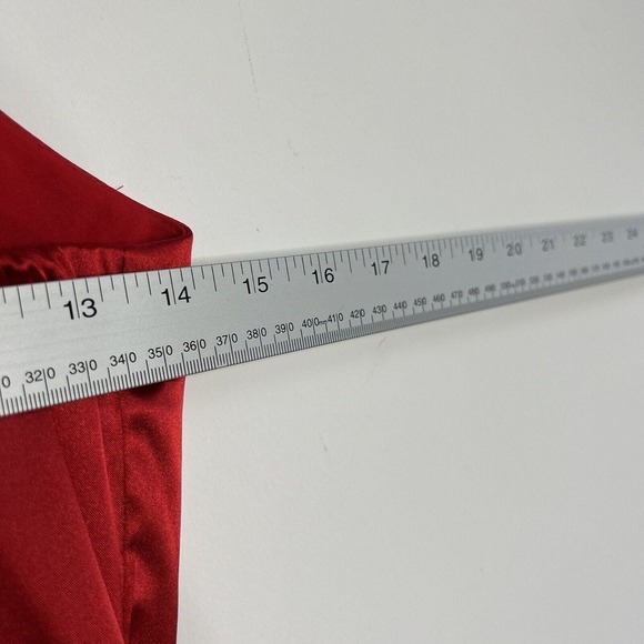 De Laru Red Satin Midi Dress Vtg Spaghetti Straps Y2K Womens 5/6 Deadstock *Read - Picture 4 of 16